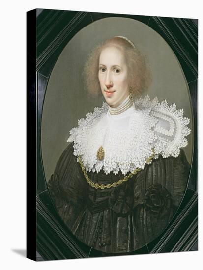 Portrait of a Lady with a Lace Collar and Pearls-Milllo Bortoluzzi-Premier Image Canvas