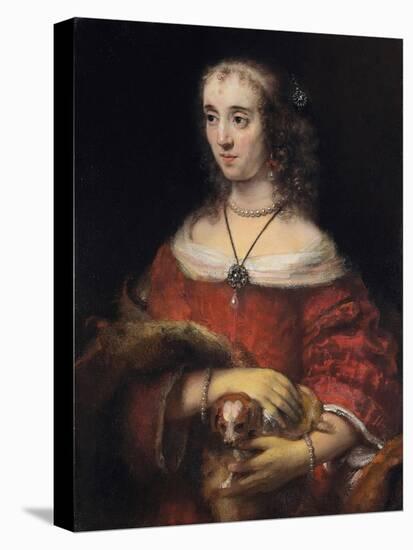 Portrait of a Lady with a Lap Dog, Ca 1665-Rembrandt van Rijn-Premier Image Canvas