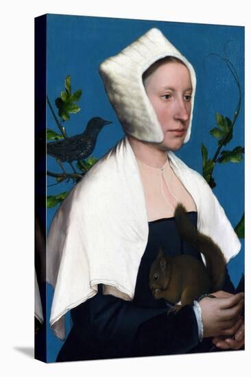 Portrait of a Lady with a Squirrel and a Starling-Hans Holbein the Younger-Stretched Canvas