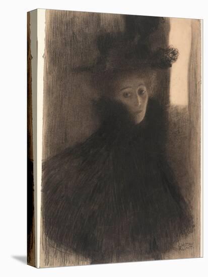 Portrait of a Lady With Cape And Hat-Gustav Klimt-Premier Image Canvas