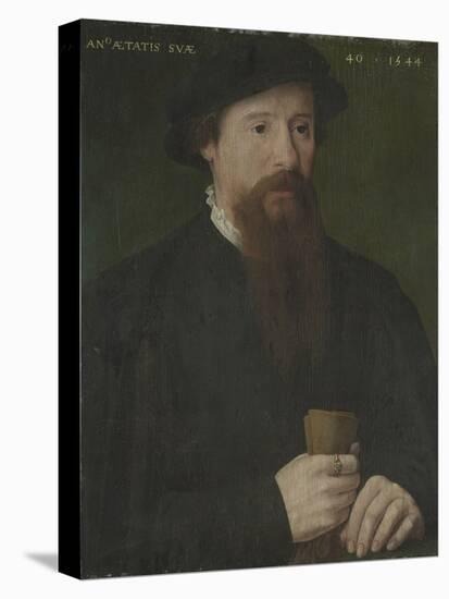 Portrait of a Man Holding His Gloves, 1544 (Oil on Wood)-Pieter Jansz Pourbus-Premier Image Canvas