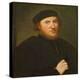 Portrait of a Man in a Black Toque (Oil on Canvas)-Paris Bordone-Premier Image Canvas