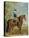 Portrait of a Mounted Officer, Horsemen Beyond in a Landscape-John Wootton-Premier Image Canvas