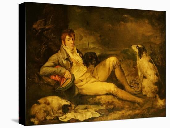 Portrait of a Sportsman, Traditionally Identified as Colonel Thornton, with His Two Spaniels-George Morland-Premier Image Canvas