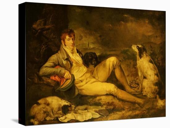 Portrait of a Sportsman, Traditionally Identified as Colonel Thornton, with His Two Spaniels-George Morland-Premier Image Canvas