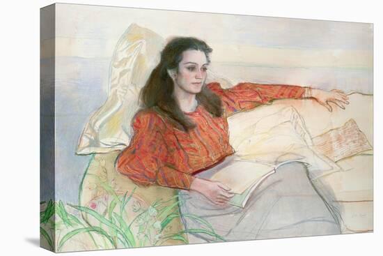 Portrait of a woman seated on a sofa-John Stanton Ward-Premier Image Canvas