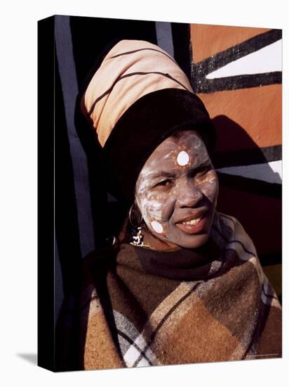 Portrait of a Woman with Facial Decoration, Cultural Village, Johannesburg, South Africa, Africa-Sergio Pitamitz-Premier Image Canvas