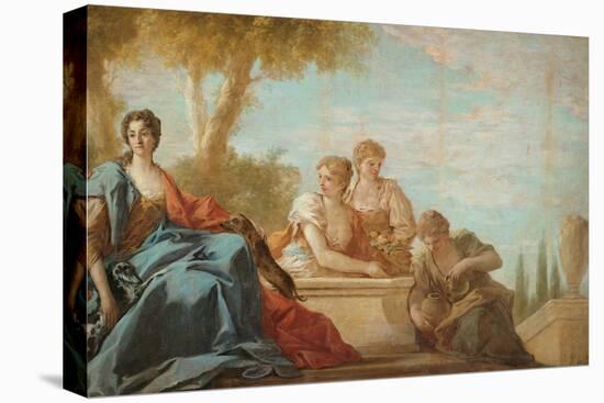 Portrait of a Woman with Her Two Dogs-Antonio Pellegrini-Premier Image Canvas