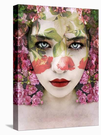 Portrait of a Woman with Red Roses-Alaya Gadeh-Premier Image Canvas