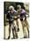 Portrait of a Young Couple Sitting on Bicycles-null-Premier Image Canvas