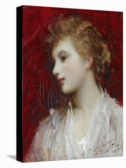 Portrait of a Young Girl, C.1884-Sir Samuel Luke Fildes-Premier Image Canvas