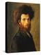 Portrait of a Young Hassidic Jew-Isidor Kaufmann-Stretched Canvas