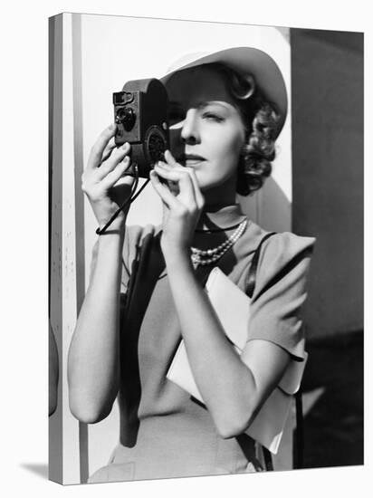 Portrait of a Young Woman Taking a Picture with a Camera-Everett Collection-Premier Image Canvas