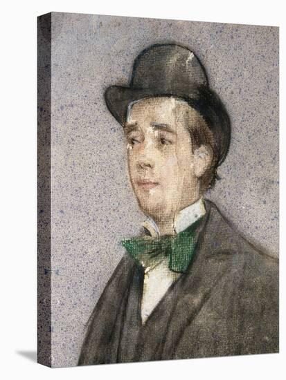 Portrait of Adria Gual (1872-1943) Spanish playwright, 1899-1905 (drawing)-Ramon Casas i Carbo-Premier Image Canvas