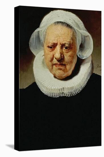 Portrait of Aechje Pesser, Aged 83, Widow of Rotterdam Brewer Jan D. Pesser, 1634-Rembrandt van Rijn-Premier Image Canvas