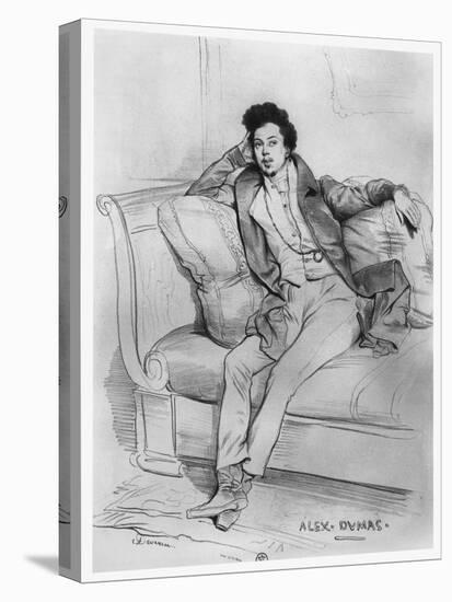Portrait of Alexandre Dumas, Père-Achille Deveria-Premier Image Canvas