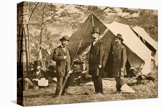 Portrait of Allan Pinkerton, President Lincoln and Major J. A. Mcclernand, 1862-Mathew Brady-Premier Image Canvas