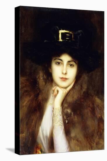 Portrait of an Elegant Lady-Albert Lynch-Premier Image Canvas