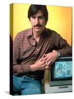 Portrait of Apple Co Founder Steve Jobs Posing with Apple Ii Computer-Ted Thai-Premier Image Canvas