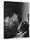 Portrait of Architect Mies Van Der Rohe Exhaling Smoke-Frank Scherschel-Premier Image Canvas