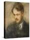 Portrait of Augustus John. R.A. (1878-1961), Bust Length, in a Dark Grey Smock and Neckerchief-Ambrose Mcevoy-Premier Image Canvas