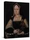 Portrait of Catherine of Aragon, with Her Pet Monkey (Copy after Lucas Horenbou), Ca 1530-null-Premier Image Canvas