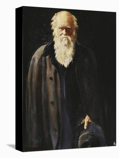 Portrait of Charles Darwin, standing three quarter length-John Collier-Premier Image Canvas