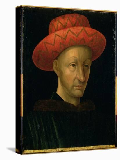 Portrait of Charles VII (1403-61) (Oil on Panel)-Jean Fouquet-Premier Image Canvas