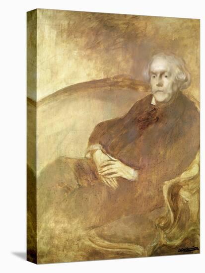 Portrait of Edmond De Goncourt (Oil on Canvas)-Eugene Carriere-Premier Image Canvas