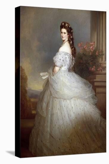 Portrait of Elisabeth De Wittelsbach (1837-1898) (Sissi), Imperator of Austria (1854-1898) and Quee-Franz Xaver Winterhalter-Premier Image Canvas