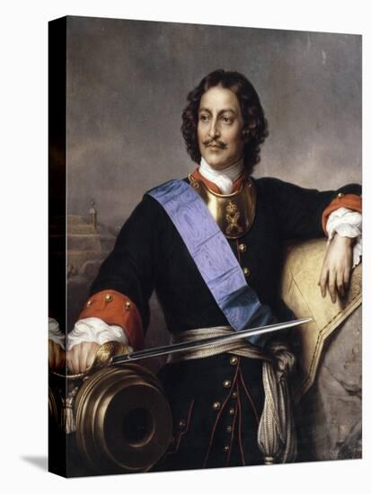 Portrait of Emperor Peter I the Great (1672-172)-Paul Hippolyte Delaroche-Premier Image Canvas