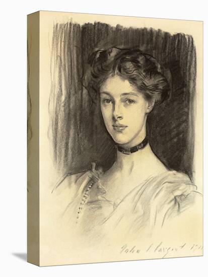 Portrait of Eva Katherine Balfour, Later Lady Buxton (1889-1978), 1911 (Black Chalk on Paper)-John Singer Sargent-Premier Image Canvas