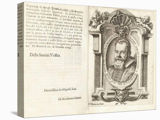 Portrait of Galileo Galilei, 1623-Francesco Villamena-Premier Image Canvas