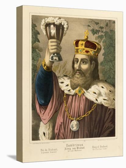 Portrait of Gambrinus, Legendary King of Flanders, Pictorial Broadsheet Published by F.C.…-German School-Premier Image Canvas