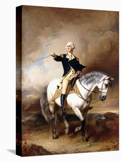 Portrait of George Washington Taking the Salute at Trenton-John Faed-Premier Image Canvas
