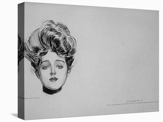 Portrait of "Gibson Girl," from Drawings Including Weaker Sex: the Story of a Susceptible Bachelor-Charles Dana Gibson-Premier Image Canvas