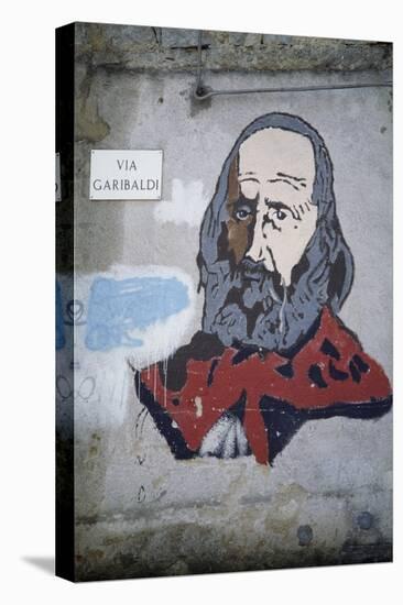 Portrait of Giuseppe Garibaldi (1807-1882), Mural in Orgosolo, Sardinia, Italy-null-Premier Image Canvas