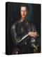 Portrait of Grand Duke of Tuscany Cosimo I De' Medici (1519-157) in Armour, Ca 1545-Agnolo Bronzino-Premier Image Canvas