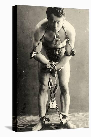 Portrait of Harry Houdini in Chains. c.1900-American School-Premier Image Canvas