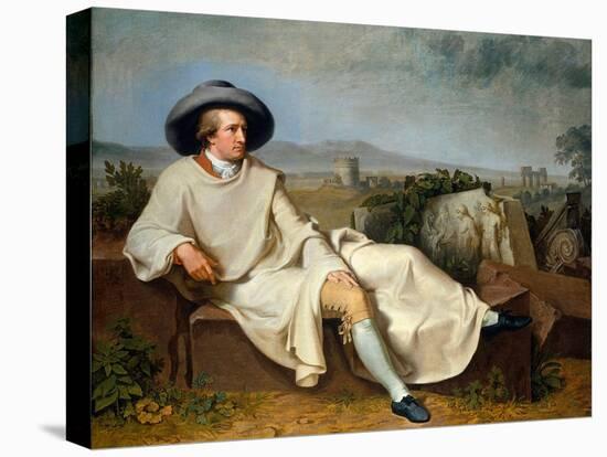 Portrait of Johann Wolfgang Goethe (1749-1832) in the Roman Countryside, 1786 (Oil on Canvas)-Johann Heinrich Tischbein-Premier Image Canvas