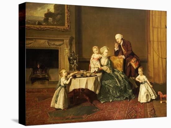 Portrait of John, 14th and His Family in the Breakfast Room at Compton Verney-Johann Zoffany-Premier Image Canvas