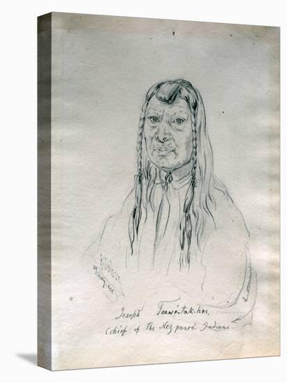 Portrait of Joseph Too-We-Tak-Hes Chief of the Nez Perce Indians-Gustav Sohon-Premier Image Canvas