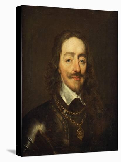 Portrait of King Charles I Wearing Armour and the Collage of the Order of the Garter-William Dobson-Premier Image Canvas