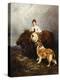 Portrait of Lady Margaret Douglas-Home with a Shetland Pony and a Collie-John Emms-Premier Image Canvas
