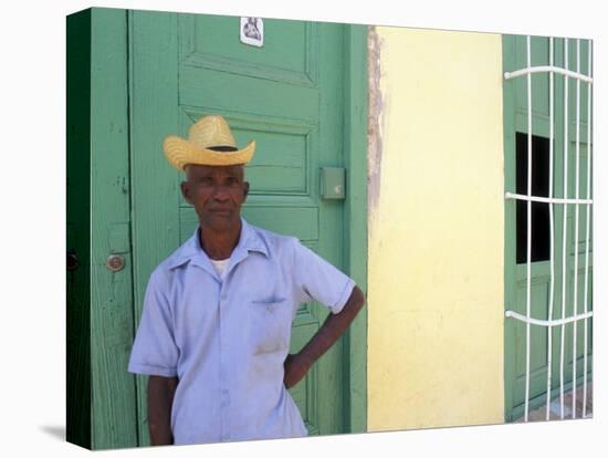 Portrait of Man, Old Colonial Village, Trinidad, Cuba-Bill Bachmann-Premier Image Canvas