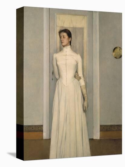 Portrait of Marguerite, the Sister of the Artist-Fernand Khnopff-Premier Image Canvas