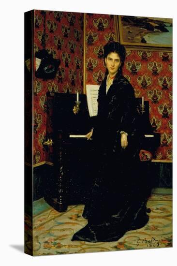 Portrait of Mary Donegani Par Boldini, Giovanni (1842-1931). Oil on Wood, Size : 40X25, 1869, Istit-Giovanni Boldini-Premier Image Canvas