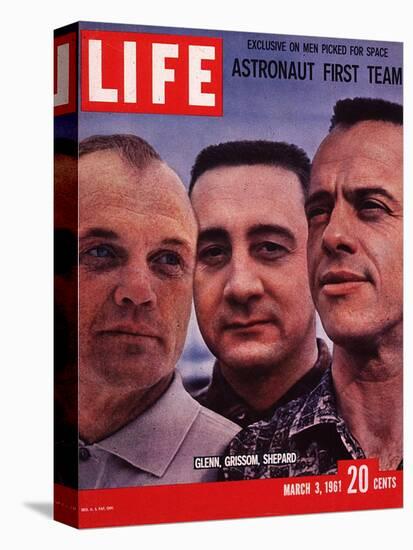 Portrait of Mercury Astronauts John Glenn, Gus Grissom and Alan Shepard, March 3, 1961-Ralph Morse-Premier Image Canvas