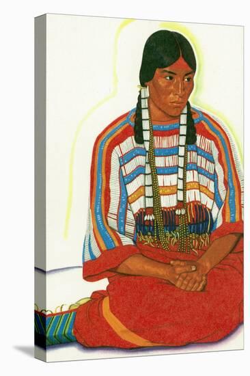 Portrait of Mountain Flower, a Blackfeet Maiden-Lantern Press-Stretched Canvas