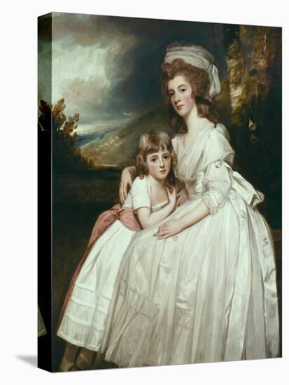 Portrait of Mrs Richard Pryce Corbet and Her Daughter, 1780-George Romney-Premier Image Canvas